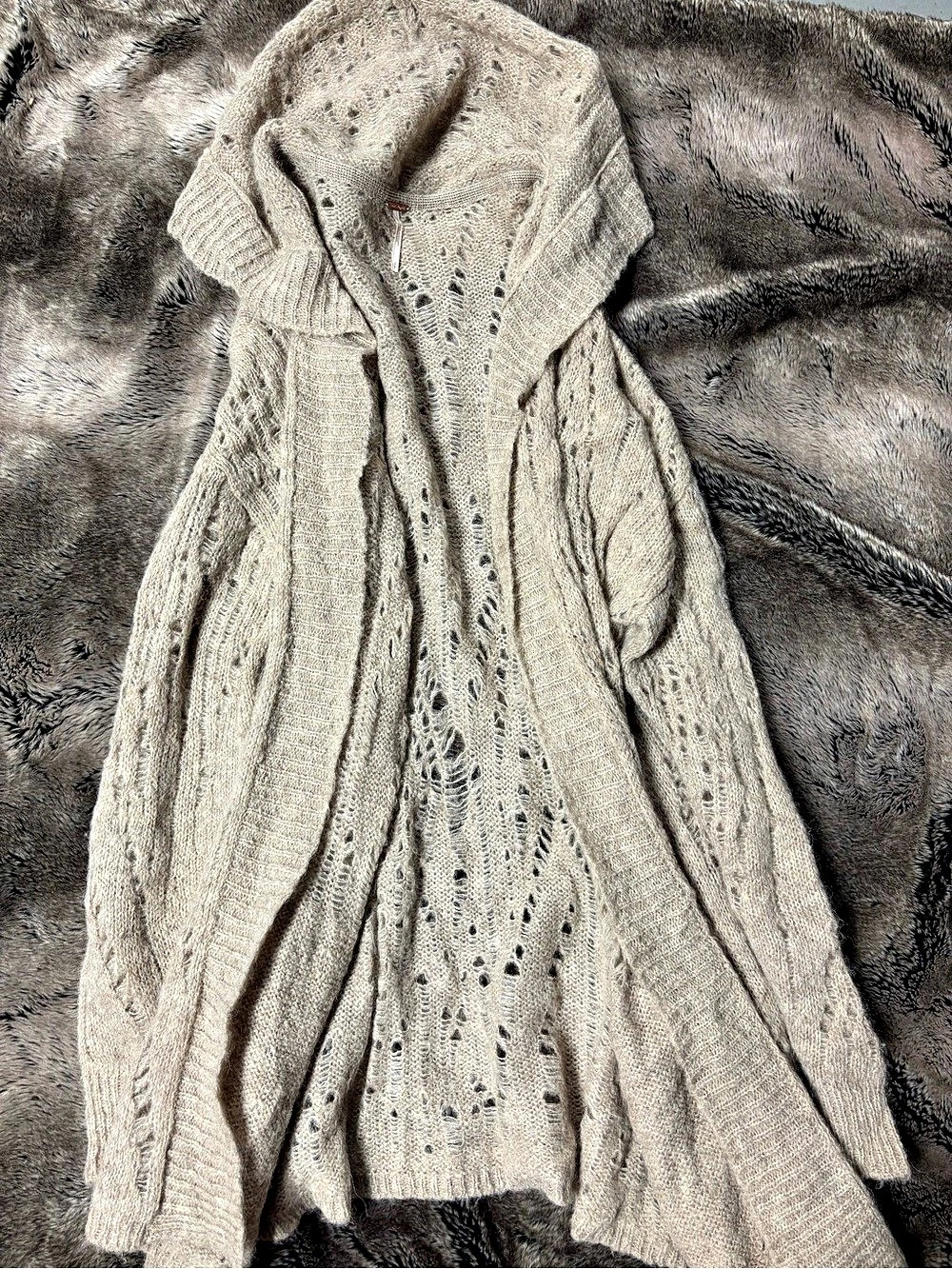 Free People Lemon Drop Hooded Cardigan Gray